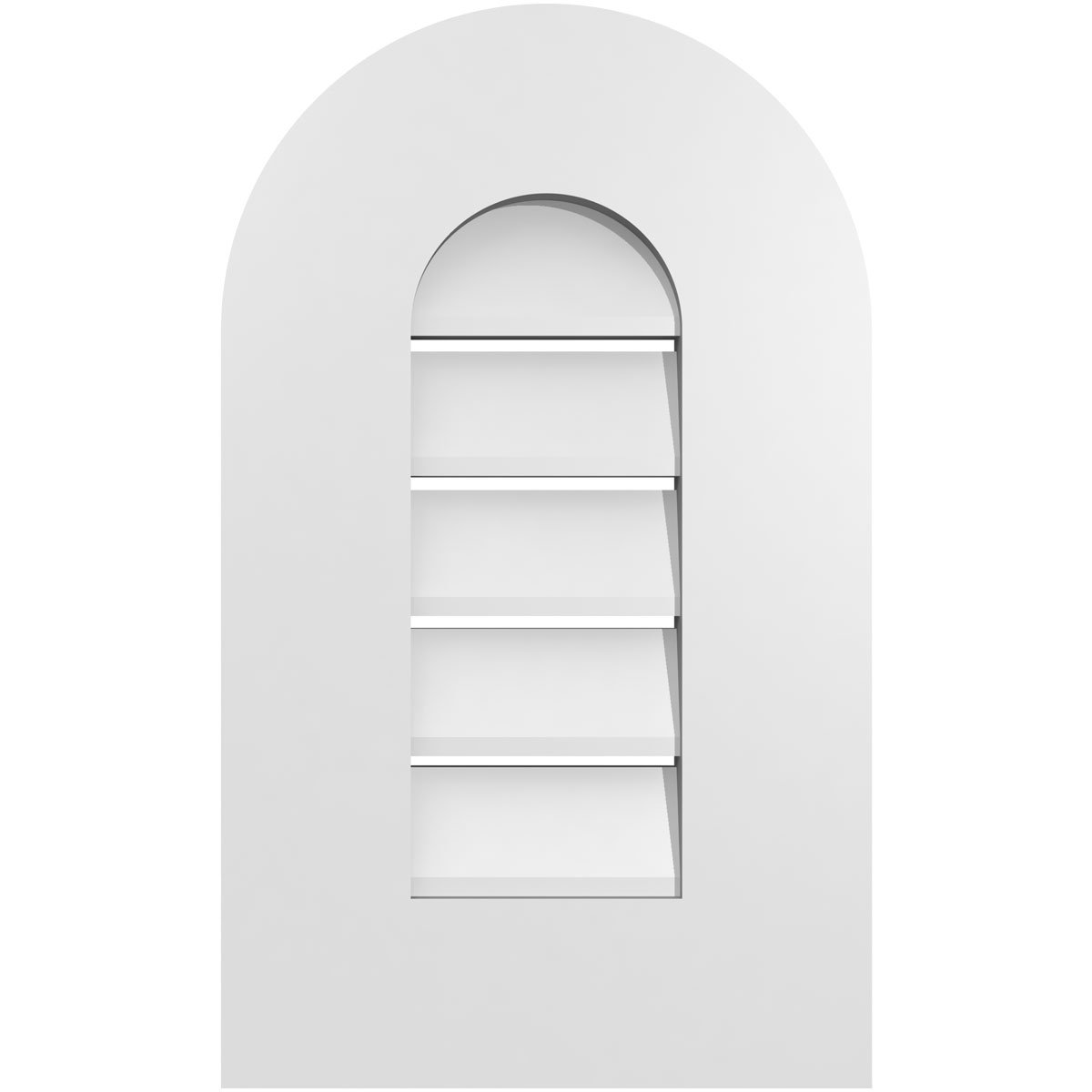 Ekena Millwork Round Top Surface Mount PVC Gable Vent: Functional, w/ 3-1/2"W x 1"P Standard Frame, 12"W x 20"H GVPRT12X2001SF - alternate 1